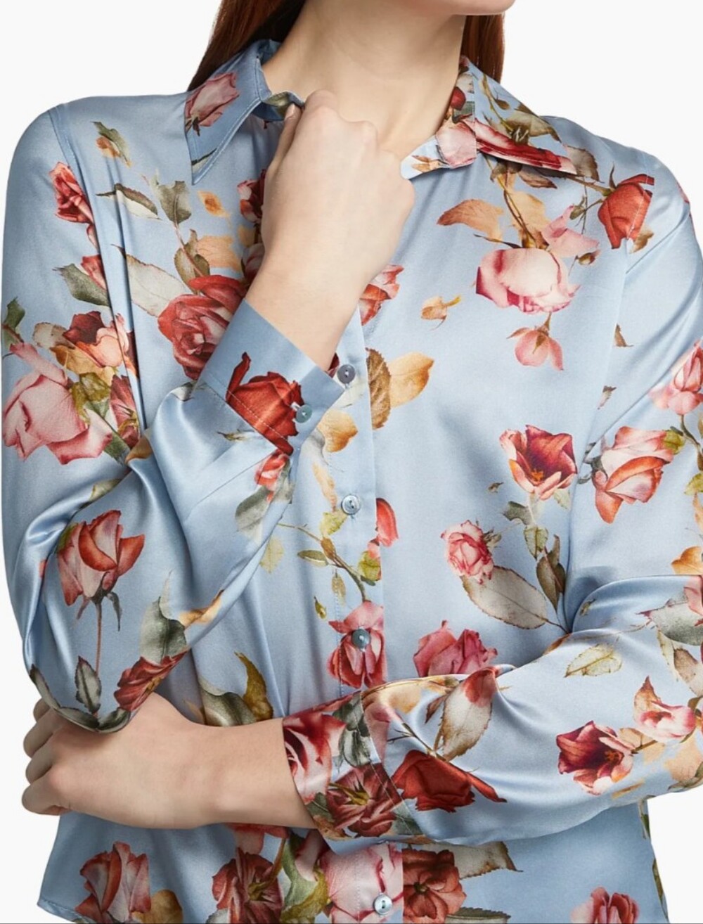 L'AGENCE Silk Tyler Shirt - SIZE S | Summer Floral Office Style - Picture 4 of 15